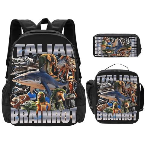 CHUKUTRE Italian Brainrot Backpack Set Lightweight Backpack for Men Women