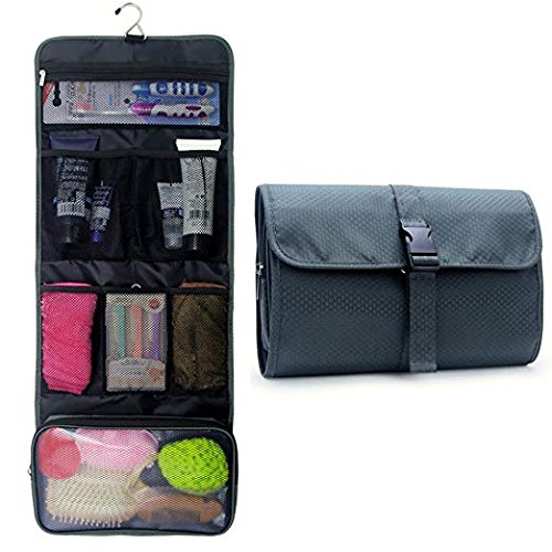 Travel Hanging Toiletry Bag Travel Kit Organizer Cosmetic Makeup Waterproof Wash Bag for Women Girls Travel Case for Bathroom Shower (Hot Pink)