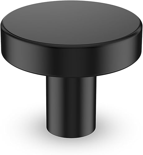 homdiy Paquete de 50 pomos negros redondos negros para armarios de cocina, pomos de metal para aparador, manijas de gabinete para cajones de