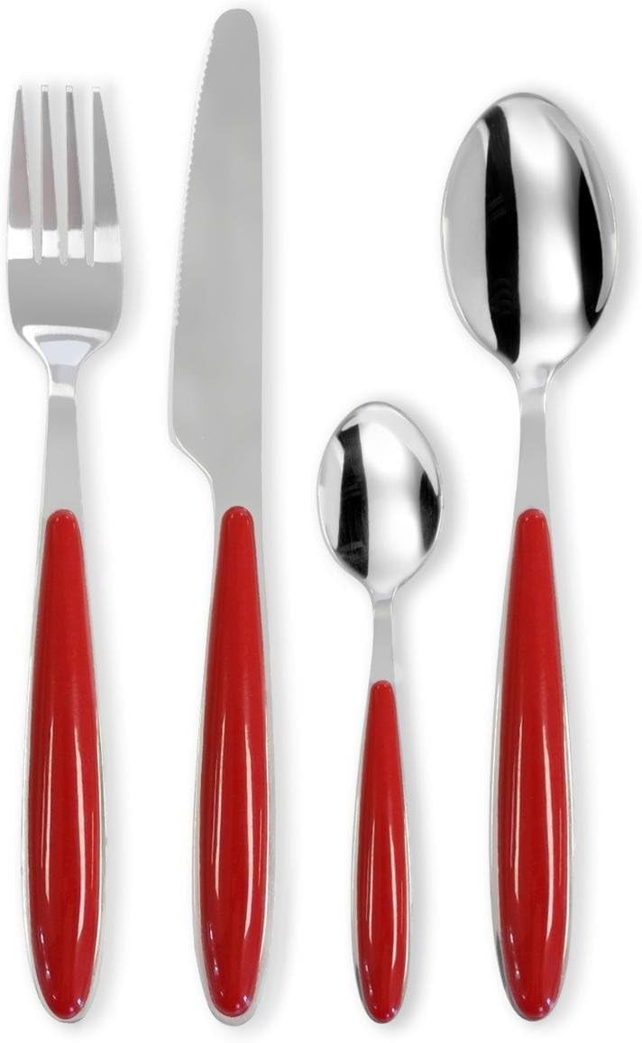 COLORFULL 20-Piece Stainless Steel Cutlery Set, 18/0-1.5 mm