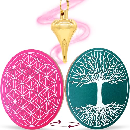 Pendule Divinatoire 7 Chakras En Quartz Rose - Longueur 35 Mm, Bille 6 Mm - 3 Pièces Avec Pochette - Méditation, Radiesthésie