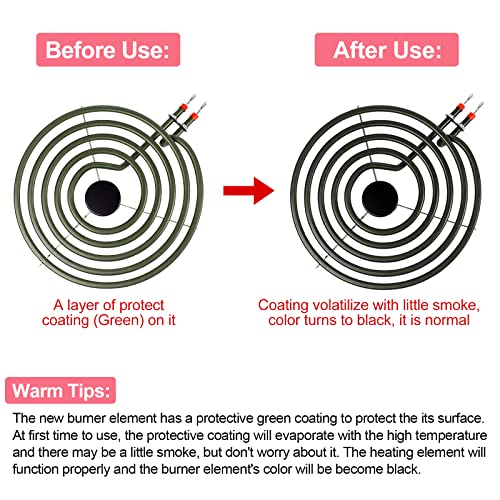 Upgraded MP22YA 4 Pack Electric Range Burner Element Unit Set, 2 x MP15YA 6" and 2 x MP21YA 8" Stove Burners Replacement for Kenmore, Hardwick, Maytag, Norge Whirlpool Electric Range Stove