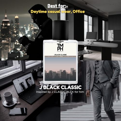 Image of TMPerfumehouse J Black Classic EDP for Men | Aromatic, Spicy & Long Lasting Perfume Spray | Aromatic, woody & Freshspicy Fragrance | Luxury Gift for Him | TMPH | 50ml