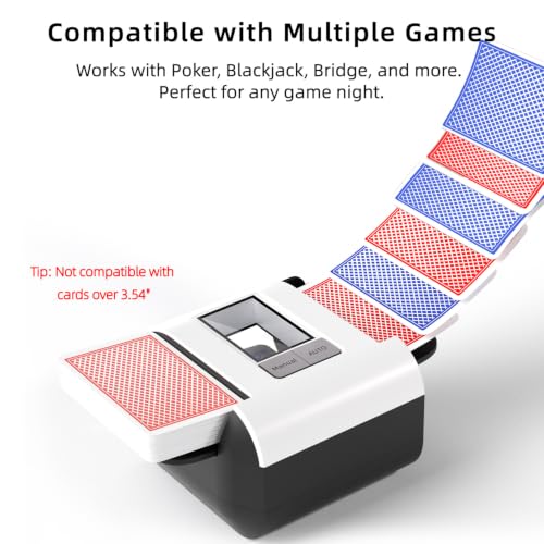 Image of Automatic Card Shuffler with Dual Modes, Rechargeable 1-2 Deck Card Shuffle Machine, Low Noise Operation Card Shuffler