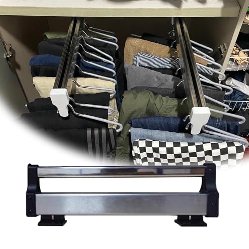 Barra de armario extensible perchero extraíble de acero de 542 mm para vaqueros 2