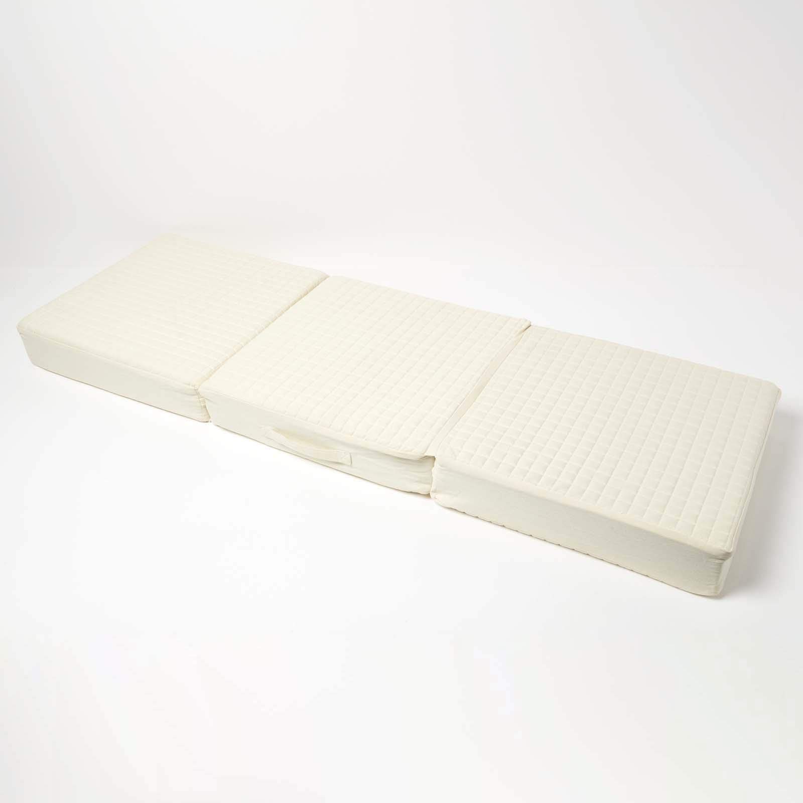 HOMESCAPES Cuscino imbottito crema 3 posti con fodera rimovibile 150 cm di lunghezza 10 cm cuscino ortopedico in schiuma ortopedica a tre posti con morbida fodera lavabile in 100% cotone