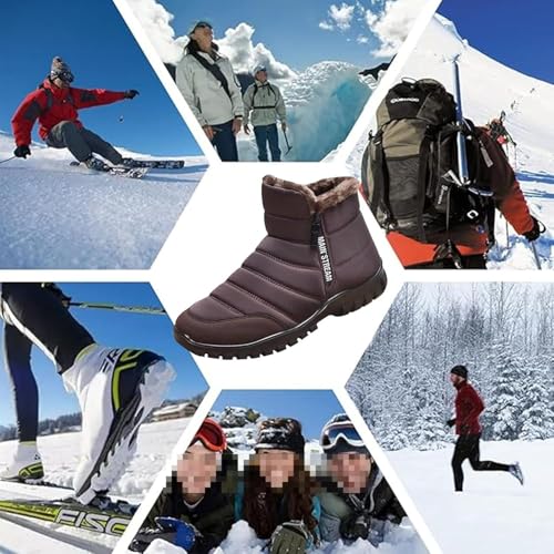 Radinnoo Shoes for Men Orthopedic, Men's Waterproof Warm Cotton Zipper Snow Ankle Boots,Winter Snow Boots for Women Men Ankle Boot Booties2