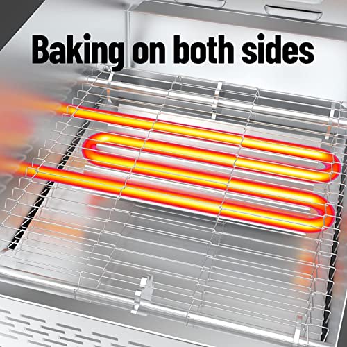 Commerciële Broodrooster Transportband 600 Plakjes/U Restaurant Broodrooster Voor Broodje Bagel Brood Zware Rvs… - Afbeelding 5