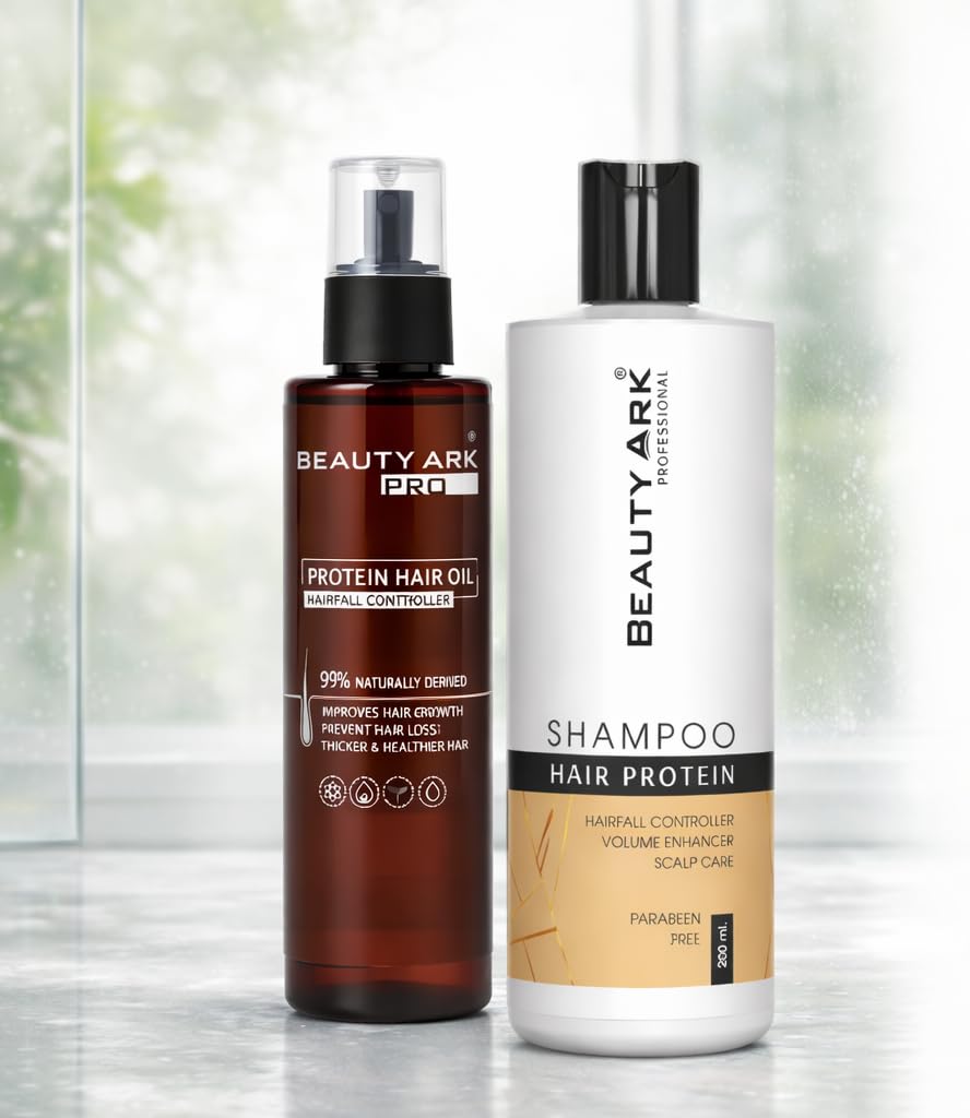 Beauty Ark Professional Hair Protein Shampoo and Hair Protein Oil Combo (200ml +100ml), Hairfall Controller, Volume Enhancer, Scalp Care, Paraben Free,-picture-23