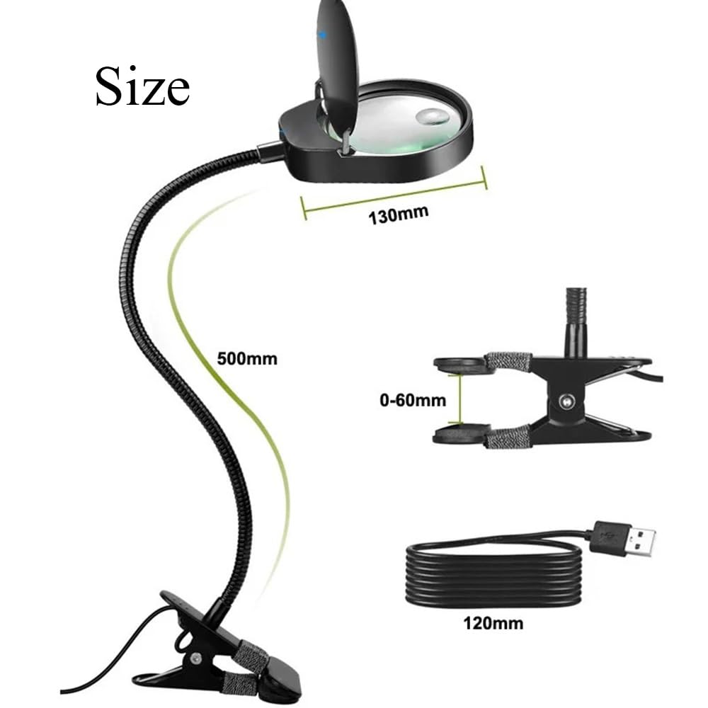Kit accessori per microscopio 3x/10x 3 colori LED illuminante lente d'ingrandimento tubo metallico vetro scrivania lampada da lettura da tavolo luce con morsetto saldatore riparazione Vetrini per micr