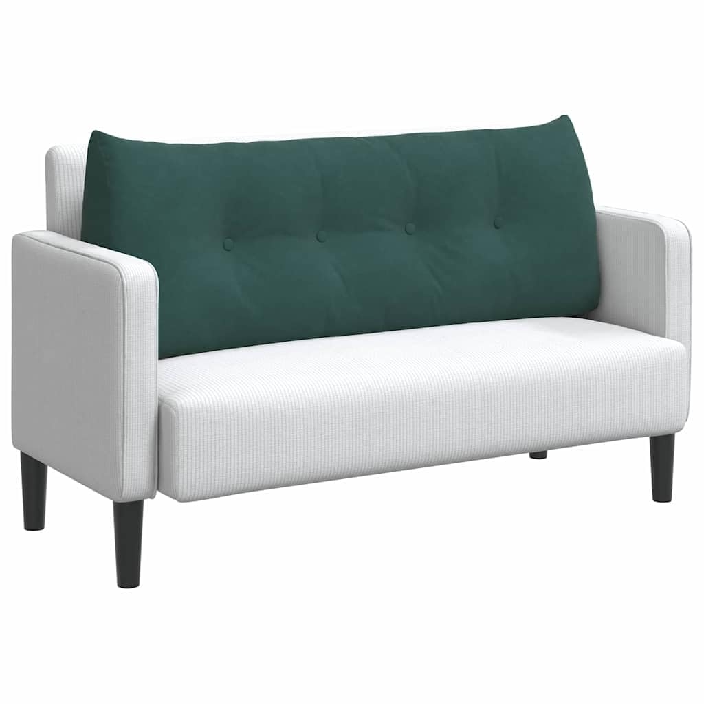 Rückenkissen, Dunkelgrün, 120 x 24 x 50 cm, Samt, Kissen aus Samt, für Wohnzimmer, mit Seitentasche für Fernbedienung, ergonomisches Lendenkissen für Sofa, Bett, Büro, Bezug