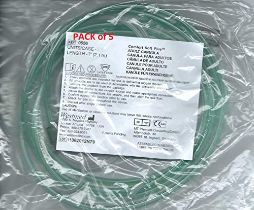 Adult Ultra Soft Oxygen Cannula, Green Tubing - 7 Ft (Westmed #0556) Pk 5 #TOP1