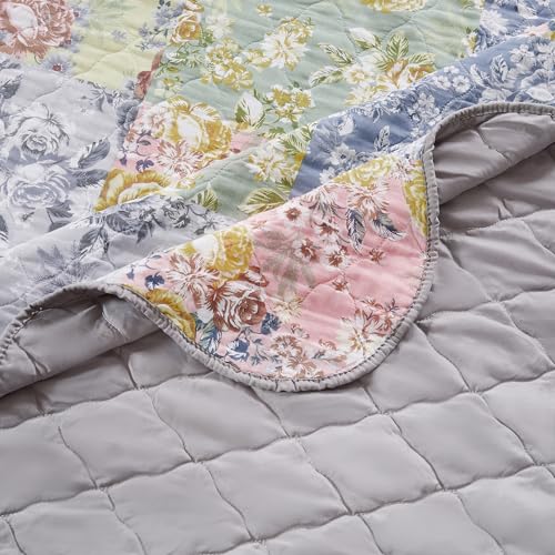 Greenland Home Emma Vintage Style Quilted Bedspread Set, 3-Piece Jumbo King, Gray - Thumbnail 6