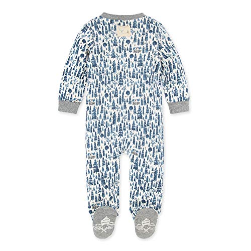 Image of Burt's Bees Baby unisex-baby Sleep & Play, Organic One-piece Romper-jumpsuit Pj, Zip Front Footed Pajama
