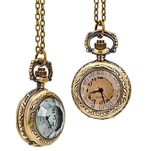 Generic Arrive Small Size White Crystal Case Men Women Pocket Watch Necklace