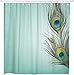 Pawie pióro wodoodporna zasłona prysznicowa 180 x 240 cm, odporna na pleśń, bardzo długie zasłony prysznicowe, dekoracje łazienkowe z haczykami, 180 x 240 cm