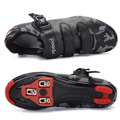 Unisex Cycling Shoes Compatible with pelaton Indoor Road Bike Riding Shoes for Men and Women Delta Cleats Clip Outdoor Pedal, Black M5