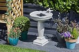 Smart Garden Gefiederte Freunde Brunnen - Weiß (1170006) - Solarbetriebenes Vogelbad mit beeindruckendem gealtertem Stein-Finish, einfache Installation