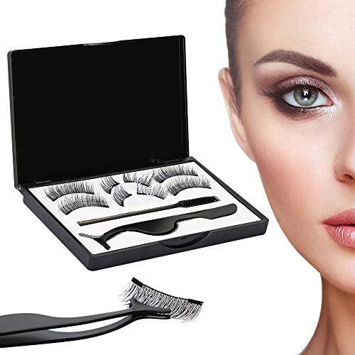 Preisvergleich Produktbild Jooheli Magnetische Wimpern, 3D Künstliche Wimpern, Wiederverwendbare Magnetische Wimpern, Edelstahl Pinzette&Wimpernbürste&8 Stücke2 Paare)