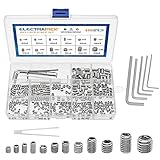 400 SÜCKE WURMSCHRAUBEN SET: M3*3, M3*4, M3*5, M3*6, M4*4, M4*5, M4*6, M5*5, M5*8, M6*6, M6*10, M8*8, insgesamt 400stk und mit einem Sechskantschlüssel set.