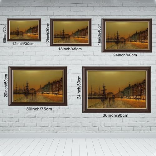 Impression sur toile Greenock Harbour John Atkinson, cadre suspendu déco murale