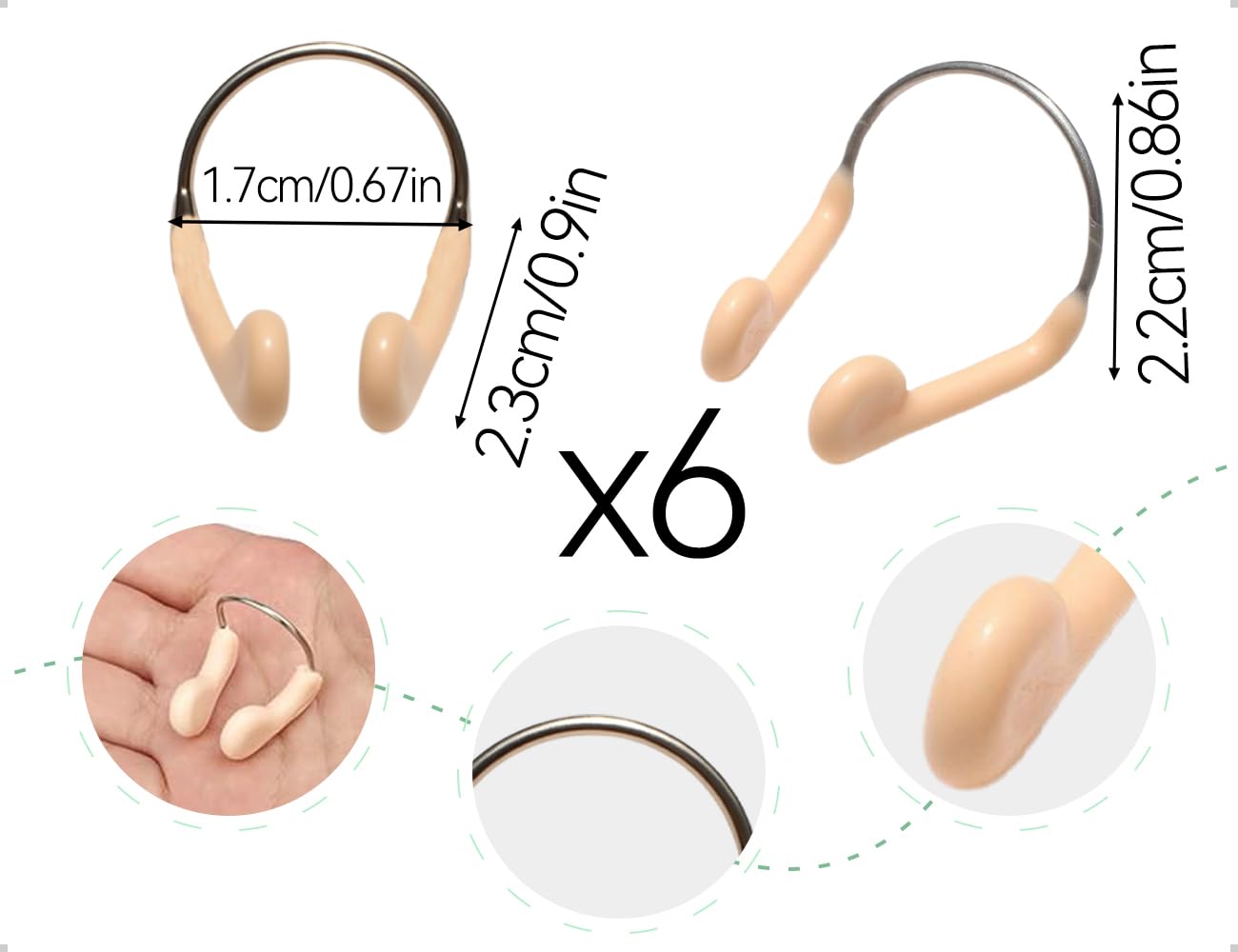 Pinza Nasal de Silicona para Natación, Ajustable para Niños y Adultos