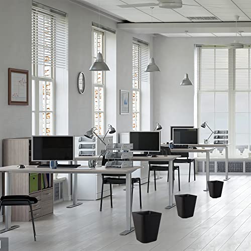 Rejomiik Small Trash Can, Plastic Slim Waste Basket 1.6 Gallon Garbage Can Container Bin For Bathroom, Office, Bedroom, Home, Kids Rooms, Kitchen, Square, Black #TOP7