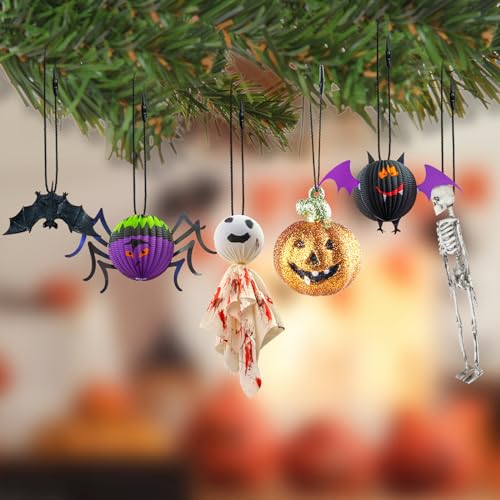 Kucoele 200pcs Halloween Ornaments Hanger Strings, Black Ornament Hook, Precut Polyester Ropes with Snap Fastener for Halloween Christmas Holiday Ornament Decoration - Thumbnail 6