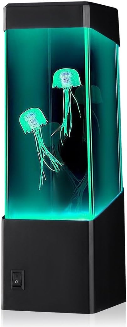 Jellyfish Lava Lamp, USB Powered Aquarium Night Light, Home Office Room Desktop Decoration, Gifts for Kids Men Women Friends Family During Christmas, Halloween, Holidays
