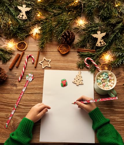 Lápices con borrador diseño Navidad pack 48 piezas miniatura 4