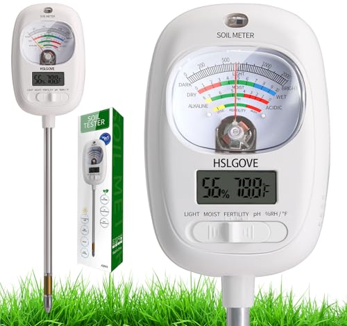 HSLGOVE Soil Test Kit, 7-in-One Soil Moisture Meter/Soil PH Meter/Fertility,