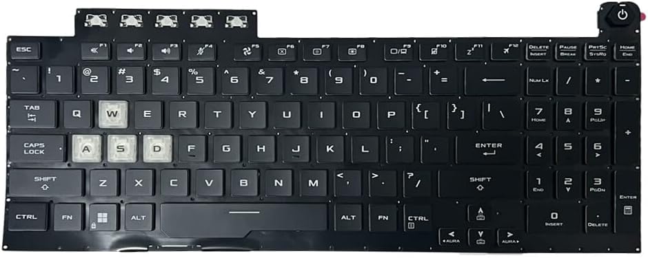 US Backlit Keyboard Backlight Black Replacement for ASUS TUF Gaming F15 FX506 FA506 FA506Q FX506L FA506U FX506LI
