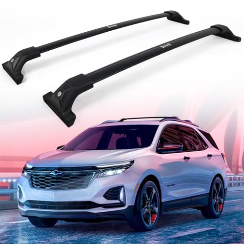 Snailfly 330 lbs Lockable Roof Rack Cross Bars Fit for 2018-2024 Chevy Equinox & GMC Terrain, Aluminum Crossbars Luggage Cargo Carrier, Rooftop Accessories for Bike Kayak Skis Canoe