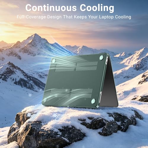 Image of MOSISO Compatible with MacBook Neo Case 13 inch 2026 Release Model A3404 with A18 Pro Chip, 4 in 1 Kit Precision Fit Crack & Scratch Resistant Protective Hard Shell Case Cover, Emerald Green