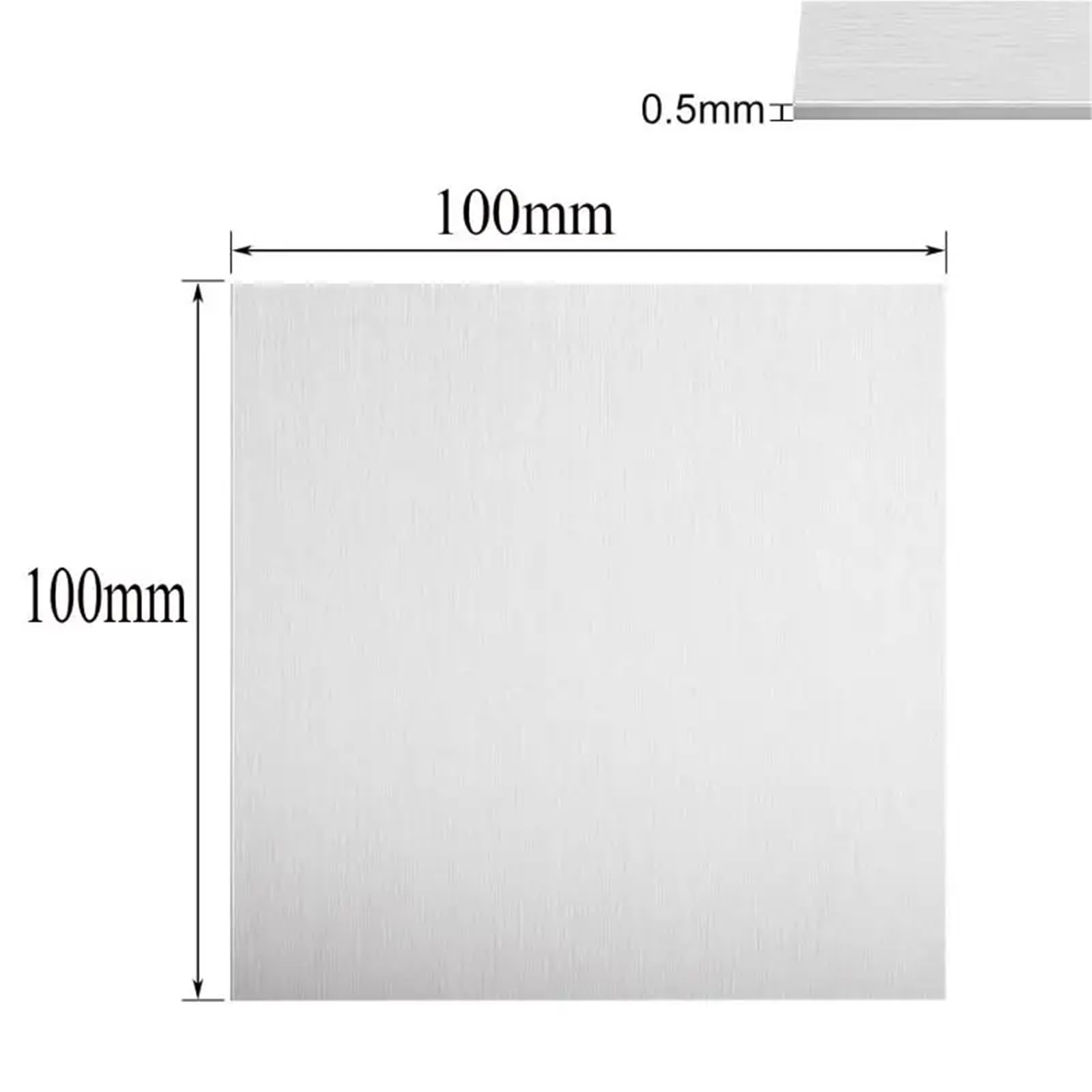 304 Edelstahl Quadratische Blechplatte Flach Gebürstet Metall Poliert für DIY Handwer(2x200x200mm)