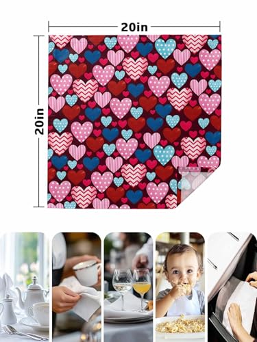 Servilletas de Tela Valentine’s Love Set x4 20x20 pulg miniatura 7