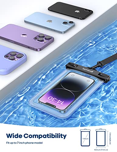 Lamicall wasserdichte Handyhülle, Unterwasser Handytasche - [2 Stück] IPX8 Wasserfeste Hülle für Schwimmen, Waterproof Phone Case für iPhone 17 16 15 14 13 Pro Max, Samsung, Smartphone bis zu 7 Zoll