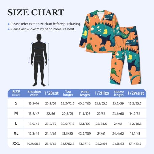 Pijama de hombre de dinosaurio conjunto dos piezas transpirable y cómodo 3
