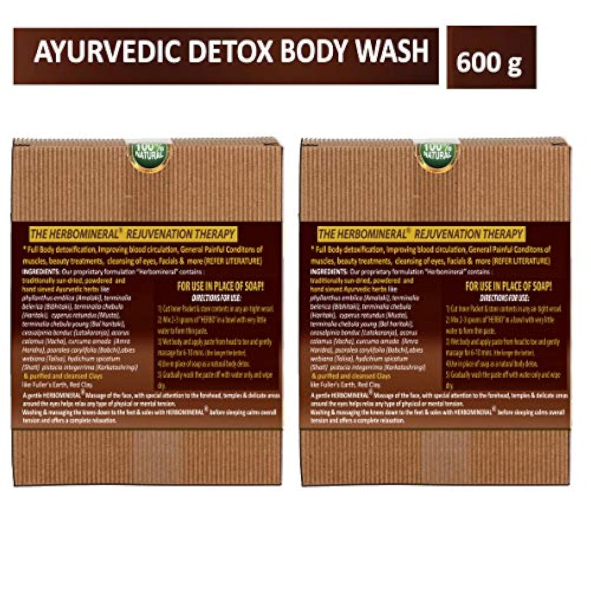 Ayurvedic Bath Powder & Detox Body Wash, Natural & Herbal