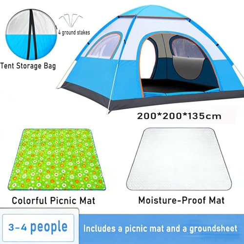 Carpa instantánea pop up para 3-4 personas, resistente al agua y UV miniatura 2