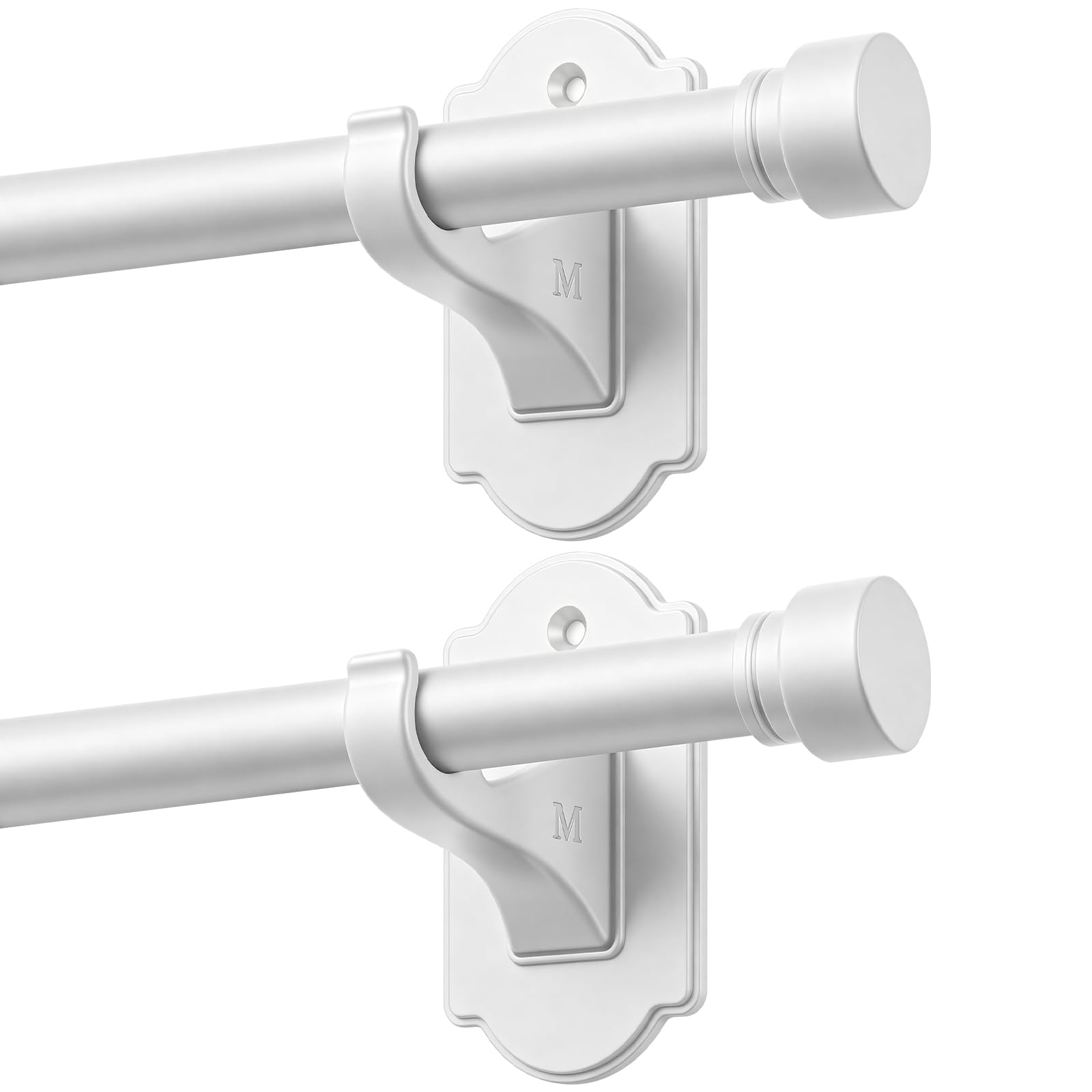 Photo 1 of TONIAL White Curtain Rods (2 Pack), 32-58" Adjustable
