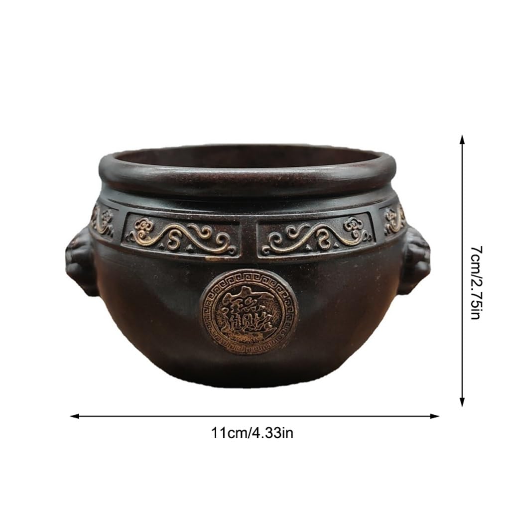 Quemador de Incienso Quemador de Incienso cilíndrico de Cobre Antiguo de latón, Decoraciones de Cobre y Metal, Quemador Artesanal de Incienso Porta Incienso