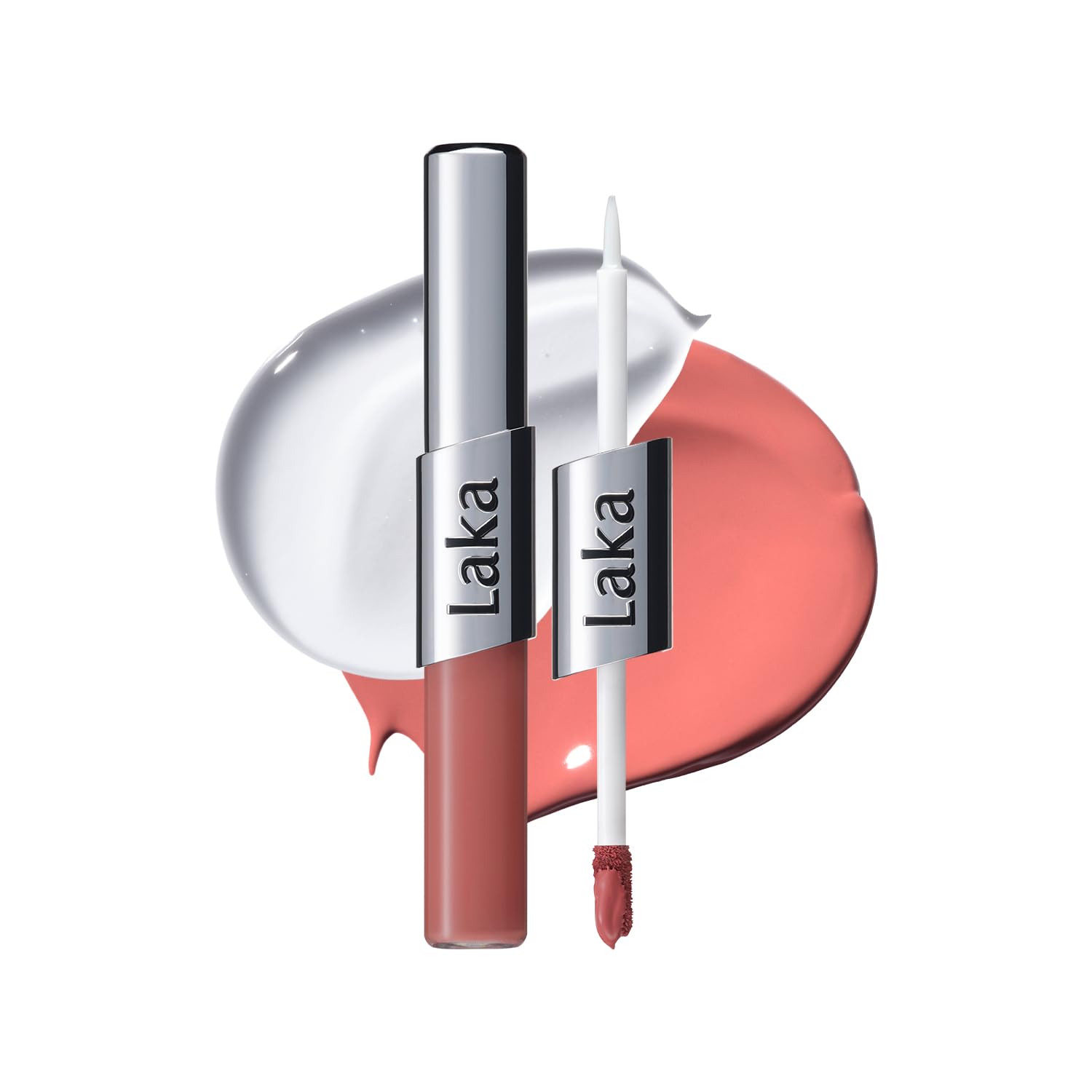 Perfect Twin Lip - Dual-Ended Matte Liquid Lipstick & Clear Gloss | Transfer Proof Color | High Pigmented Lightweight Non-Sticky | Korean Makeup | #902 Busy Coral (Soft Coral Pink), 0.31oz