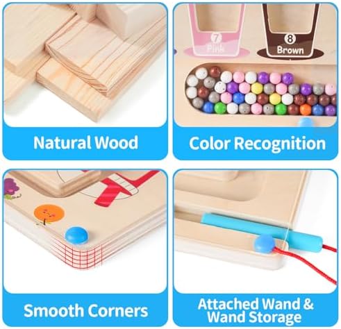 Toddler Montessori Magnetic Color & Number Maze Toys, Wooden Kids Busy Board Games Toys, Preschool Learning Activities Classroom Must Haves Travel Toys Birthday Gifts for 1 2 3 4 5 Year Old Boys Girls 5 51m2JCd6qCL. AC