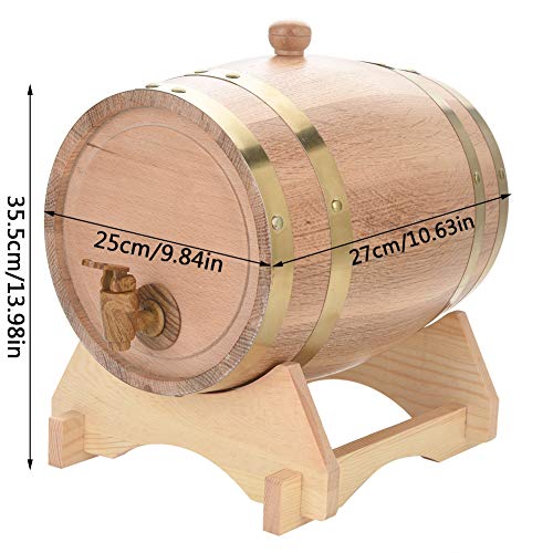 Eikenvat, 1,5/3/5/10 l houten vat wijnvat whiskyvat jenever vat wijndispenser voor het opbergen van whisky bourbon… - Afbeelding 4
