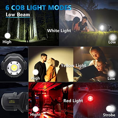 Jsknb 300000 Lumens Spotlight, Rechargeable Led Spotlight Flashlight With 350° Rotate Head, 9 Modes Super Bright Spot Lights Outdoor Handheld, Ipx6 Waterproof Solar Flashlight For Emergencies #TOP3