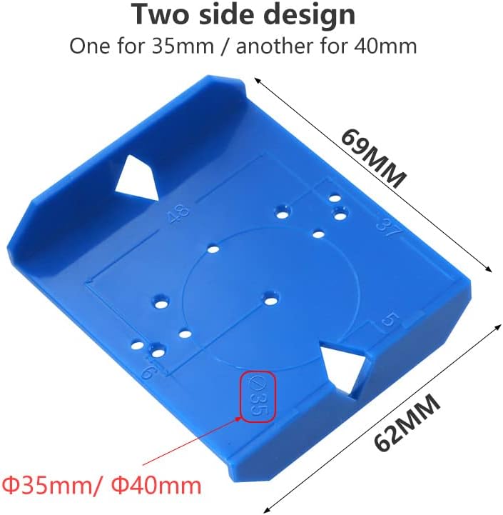 35mm 40mm Hinge Jig Door Cabinets Concealed Hinge Hole Template Jig ABS Drill Guide Locator Tools for Carpentry - (Color: F)