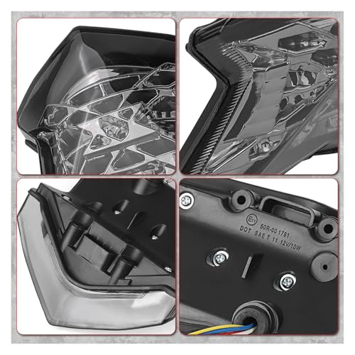 Luz trasera LED de freno de 12V con intermitentes para motos Kawasaki Z900 y Z650 2