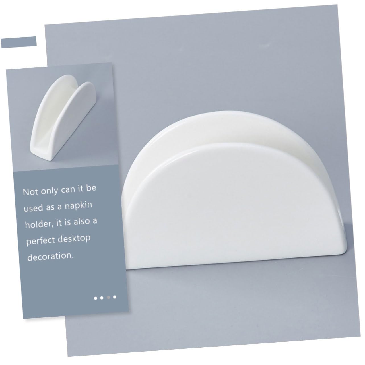 Portatovaglioli da Tavola 2 Pezzi in Ceramica Bianco