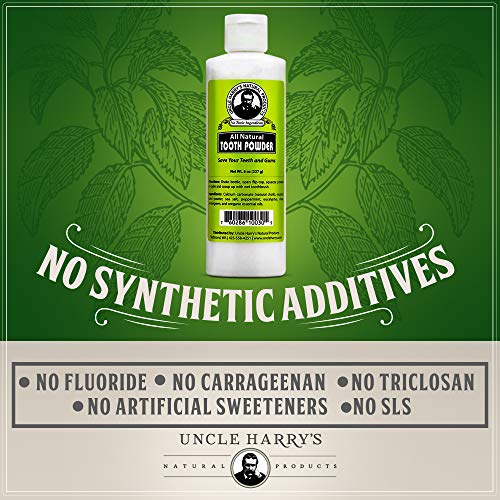 Uncle Harry's Remineralizing Tooth Powder | All Natural Enamel Support & Whitening Toothpaste For Sensitive Teeth | Powder Toothpaste For Gum Health & Fresh Breath (8 Oz) #TOP6
